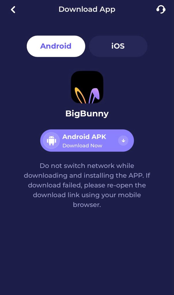 Step 3: Choose the option to download the app for Android devices.